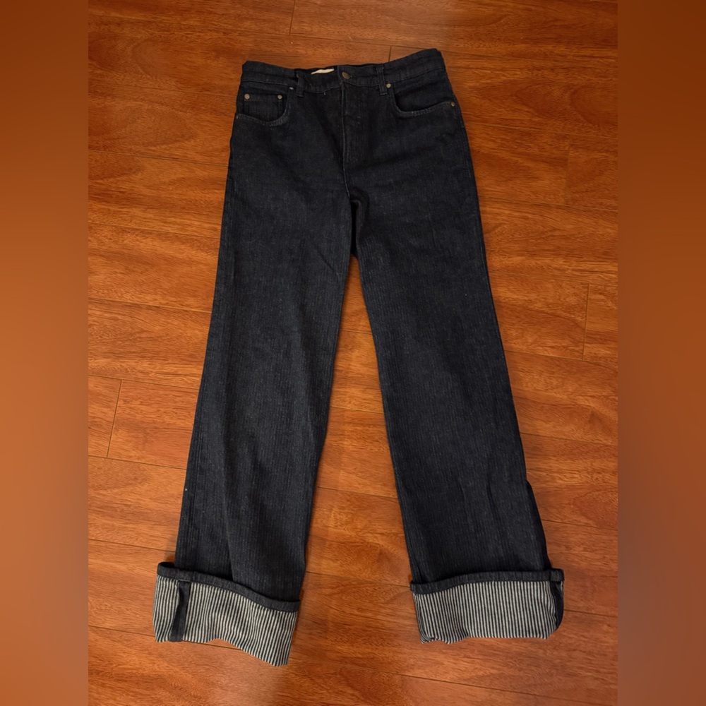 Pilcro Anthro High-Rise Wide-Leg Cuff Jeans (29) - Picture 6 of 7